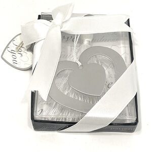 Kate Aspen Heart Bookmark Pewter Metal Page Clip Tassel NIB Gift Silver Tone
